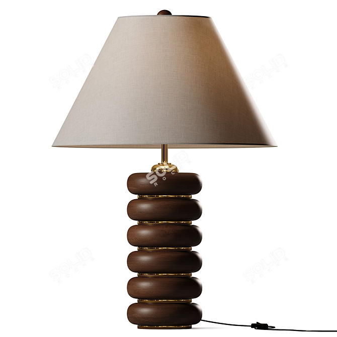 Modern Oak Greyson Table Lamp 3D model image 2