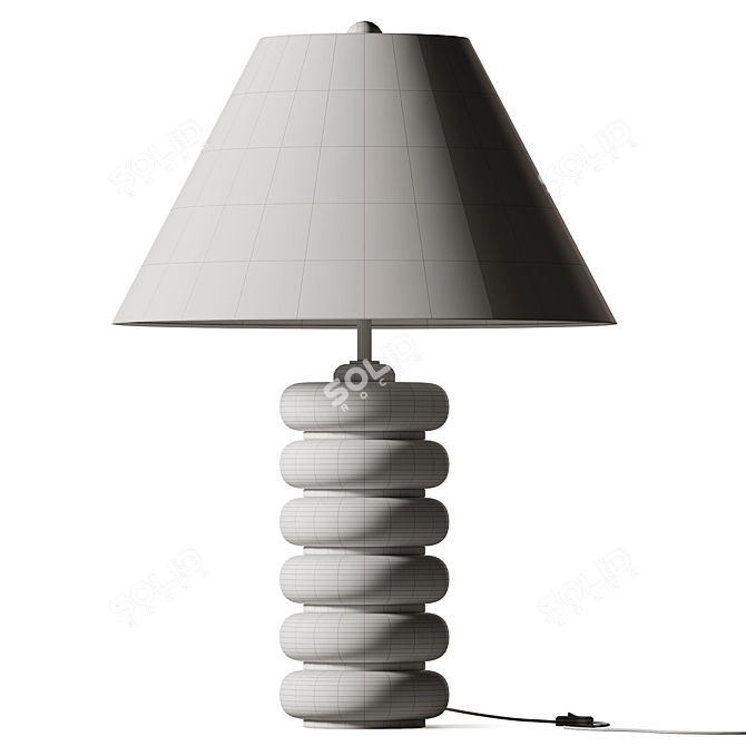 Modern Oak Greyson Table Lamp 3D model image 3