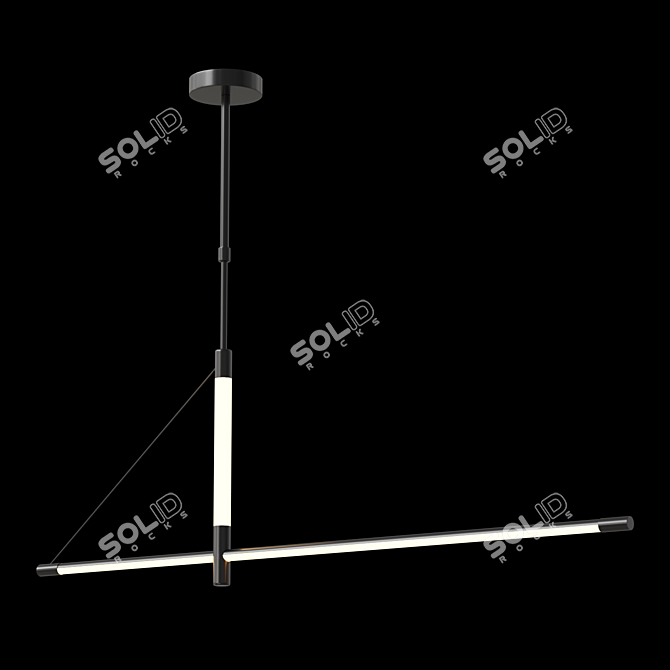 Sleek LED Pendant Lamp 3D model image 2