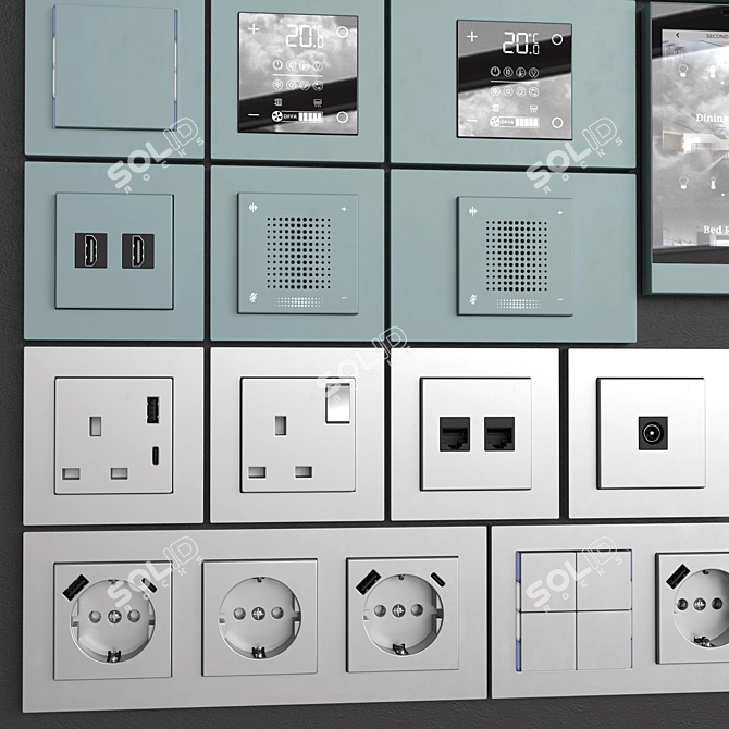 Ekinex 71 Series Customizable Socket 3D model image 3