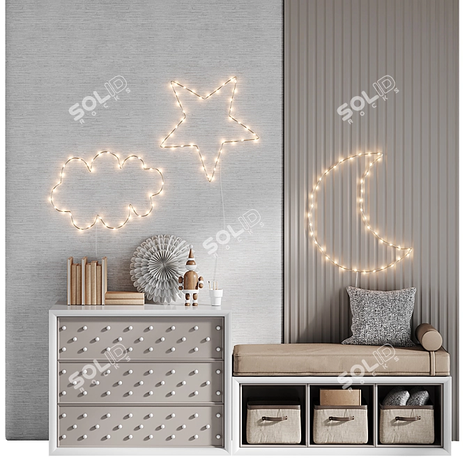 Kids Room Set with LED Lighting 3D model image 8