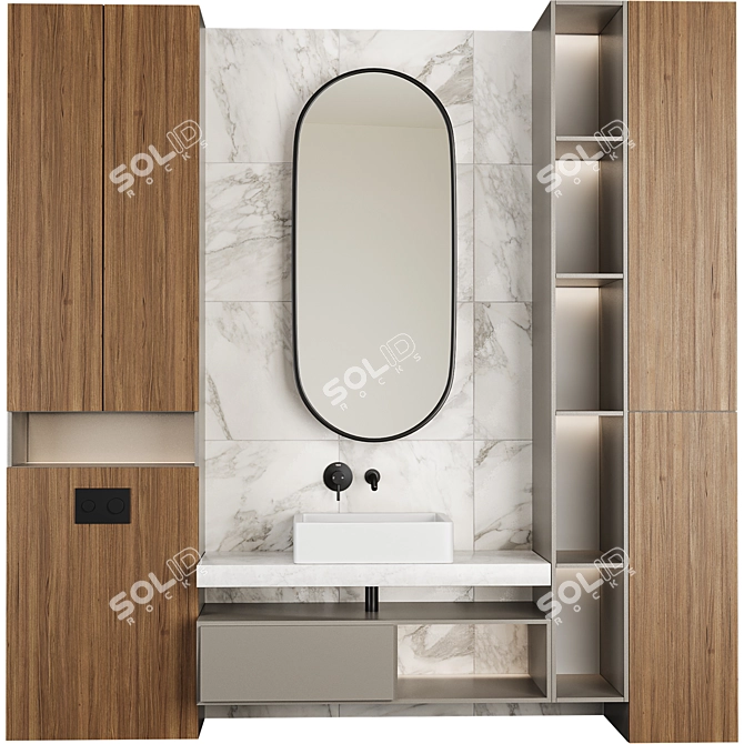 Modern Bathroom Furniture Set: 3DS Max & Obj 3D model image 2