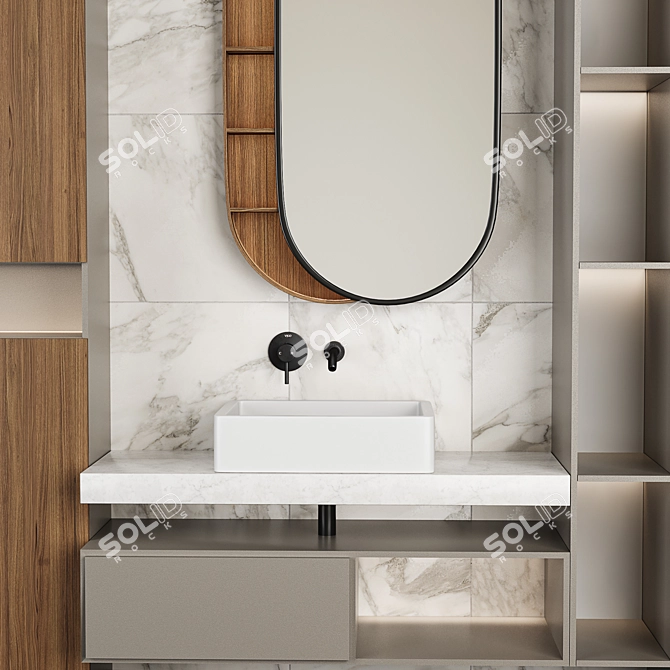 Modern Bathroom Furniture Set: 3DS Max & Obj 3D model image 3