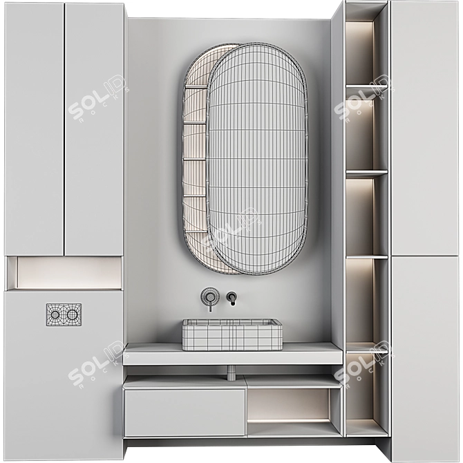 Modern Bathroom Furniture Set: 3DS Max & Obj 3D model image 6