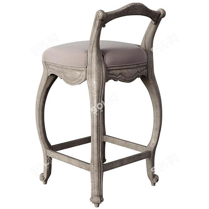 Luxurious Oak Astor Barstool 3D model image 3