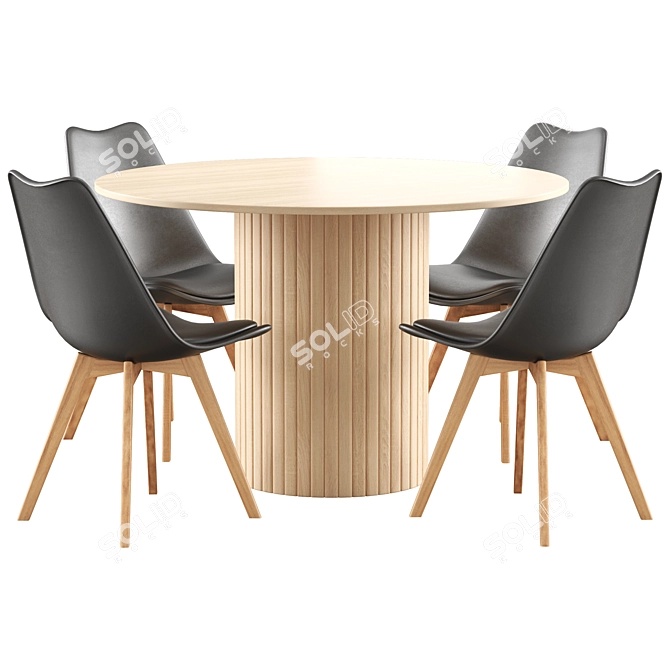 Hill Kitchen Table & Fran Chairs 3D model image 5