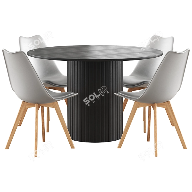 Hill Kitchen Table & Fran Chairs 3D model image 6