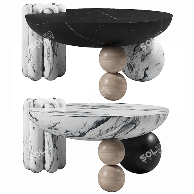 Artistic Marble Coffee Table by Bohinc 3D model image 1