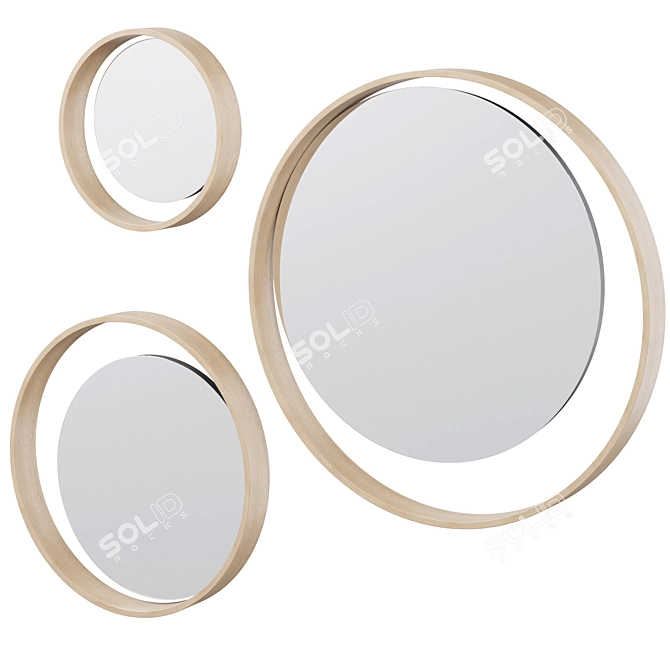 Sleek Carn Wall Mirror Set 3D model image 1