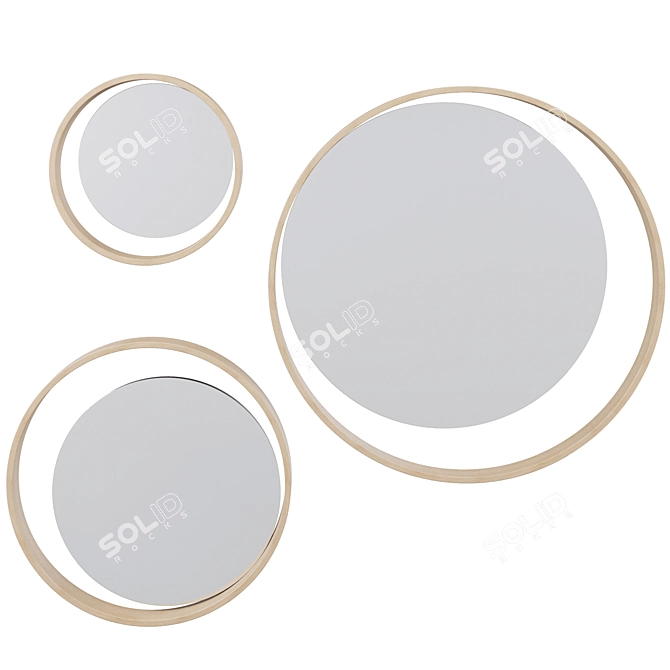 Sleek Carn Wall Mirror Set 3D model image 3