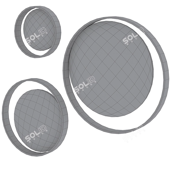 Sleek Carn Wall Mirror Set 3D model image 4