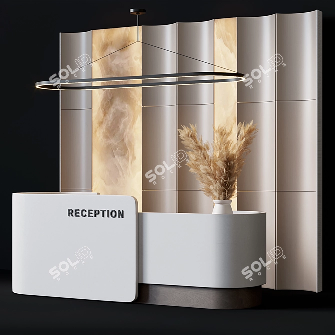 Modern Reception Desk with Integrated Turbosmooth 3D model image 1