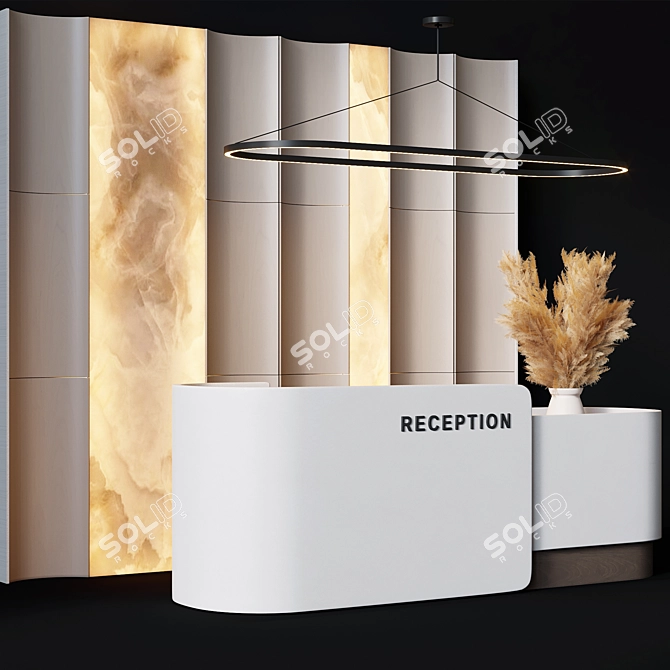 Modern Reception Desk with Integrated Turbosmooth 3D model image 3