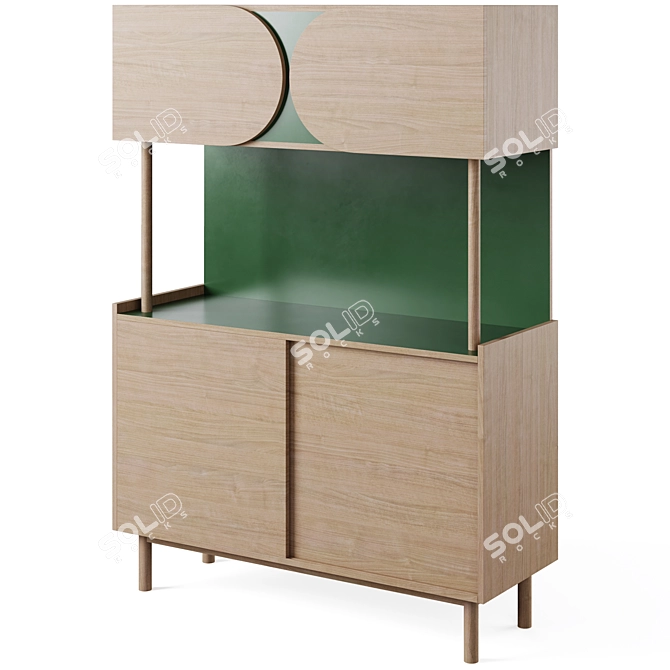 Quillan Formica Oak Sideboard 175cm 3D model image 1