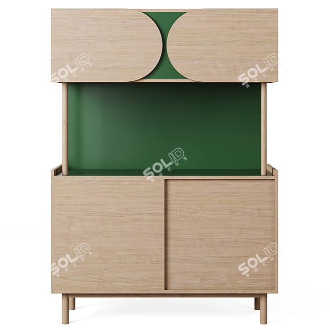 Quillan Formica Oak Sideboard 175cm 3D model image 2