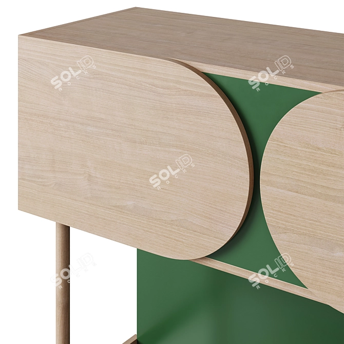 Quillan Formica Oak Sideboard 175cm 3D model image 3