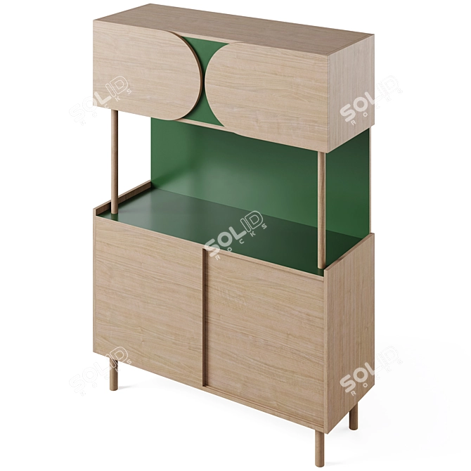 Quillan Formica Oak Sideboard 175cm 3D model image 4