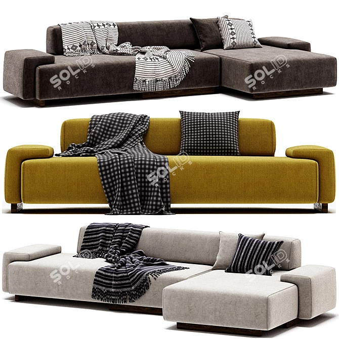 Stylish LOVELAND Sofa Moroso 2017 3D model image 1