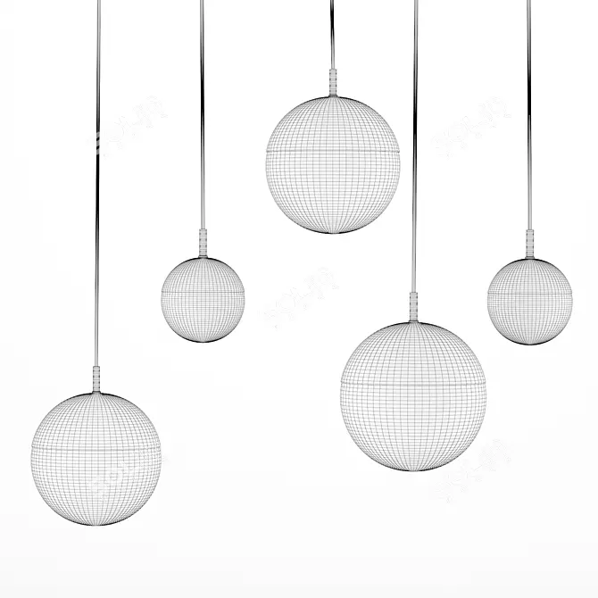 Modern Balo Pendant Light Fixture 3D model image 4