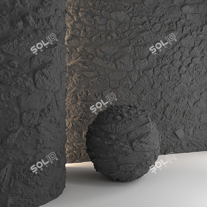 High-Quality Stone Wall Assets 3D model image 4