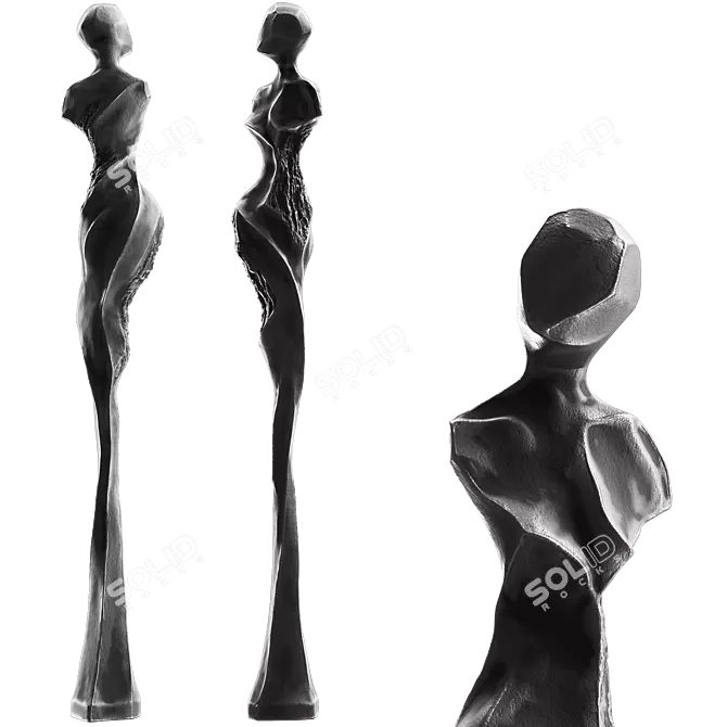 Modern Stone Human Sculpture 3D model image 3