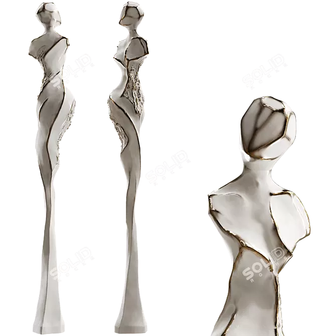 Modern Stone Human Sculpture 3D model image 4