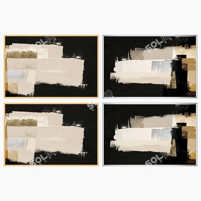 Gallery Art Set with Frames 3D model image 3