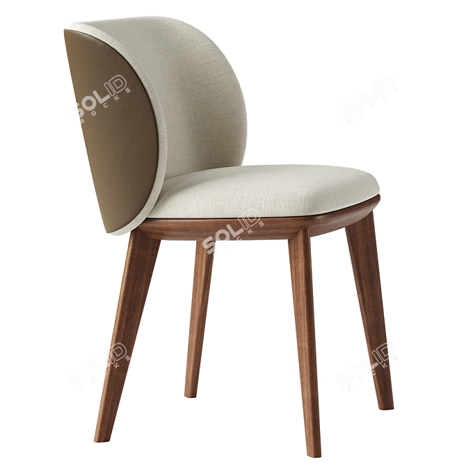 Sleek Modern Side Chair 3D model image 2