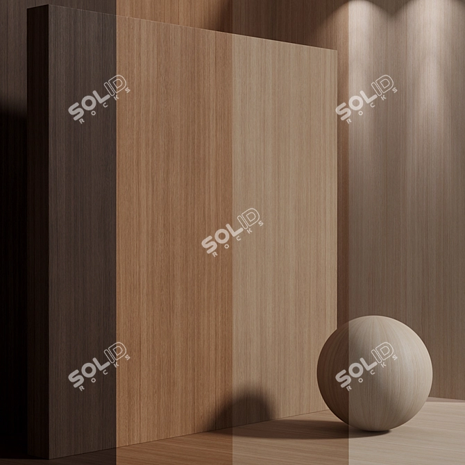 Seamless Oak Wood Material Set 3D model image 1