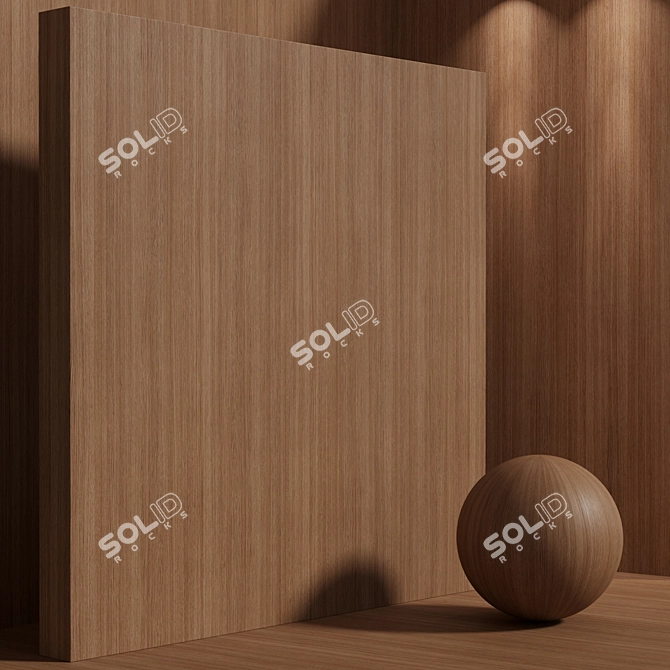 Seamless Oak Wood Material Set 3D model image 5