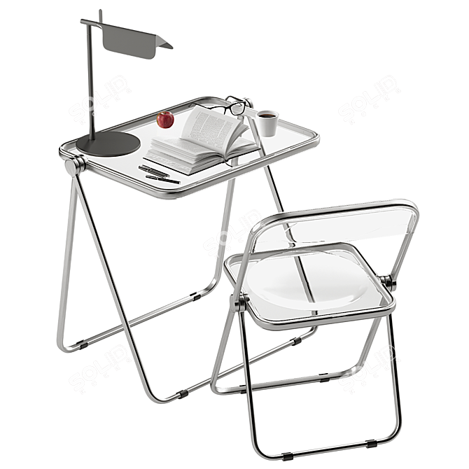 Adjustable Folding Desk Set 3D model image 2