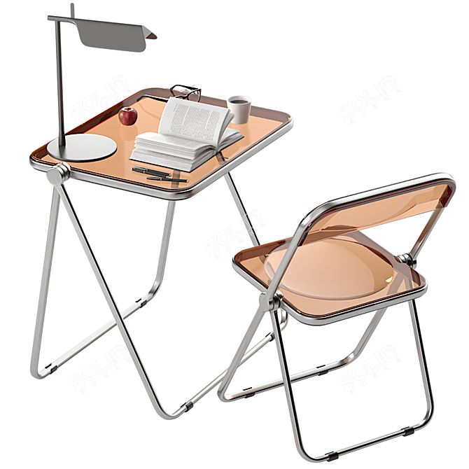 Adjustable Folding Desk Set 3D model image 3