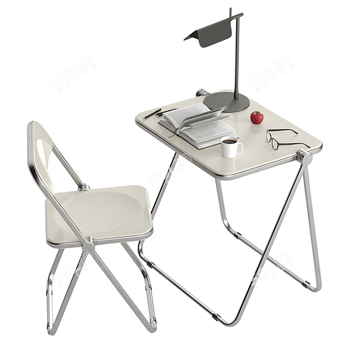 Adjustable Folding Desk Set 3D model image 6