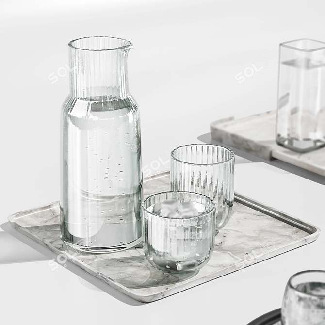 Modern Dishes Tableware Set Renderized 3D model image 2