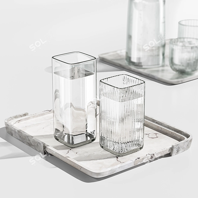 Modern Dishes Tableware Set Renderized 3D model image 4