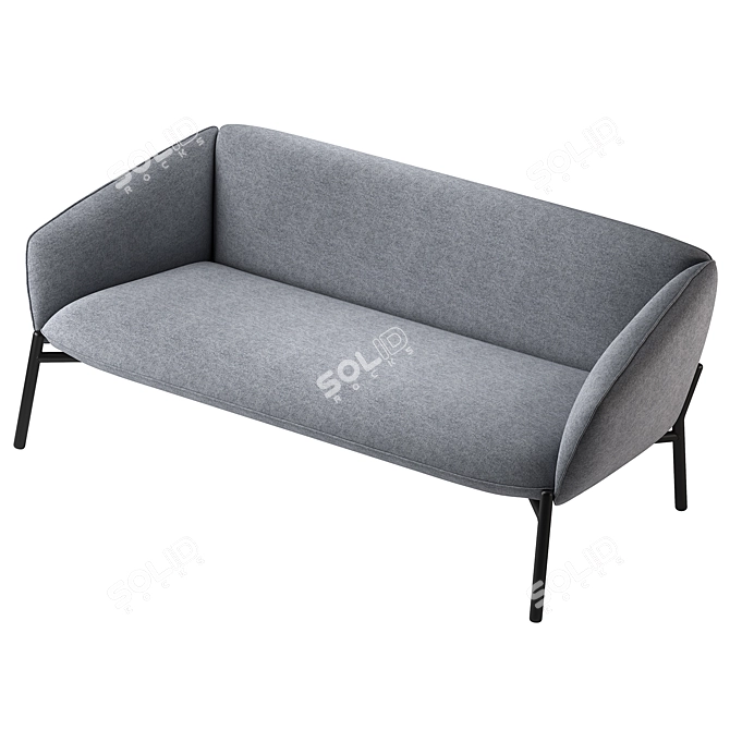 Elegant Undina Sofa 175cm Beige 3D model image 3