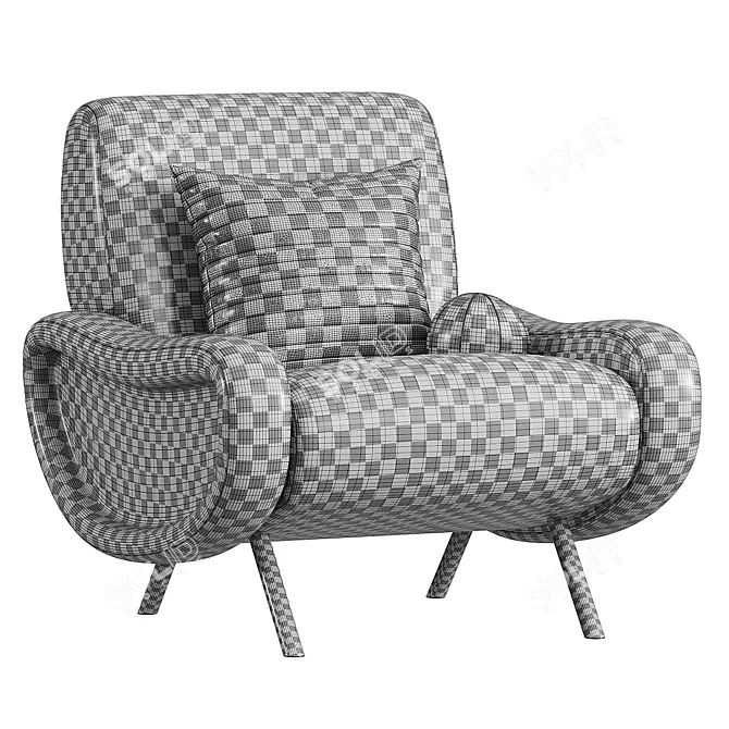 Luxurious Fabric Armchair - Elegant Design 3D model image 5