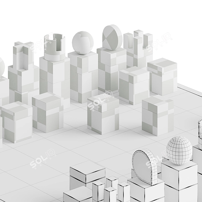 Luxury Chess Set NELSON 3D model image 3