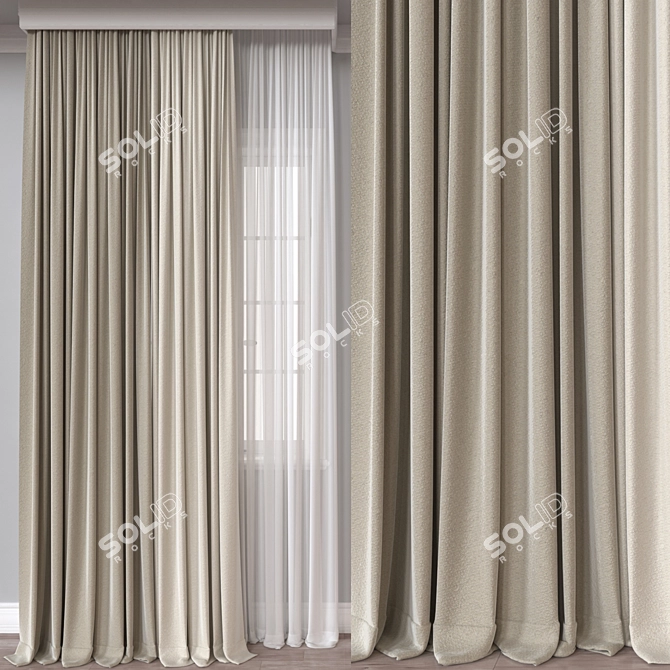 860 Curtain Model Export 3D 3D model image 1