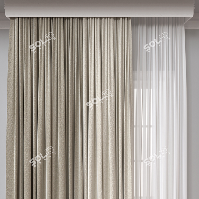 860 Curtain Model Export 3D 3D model image 2