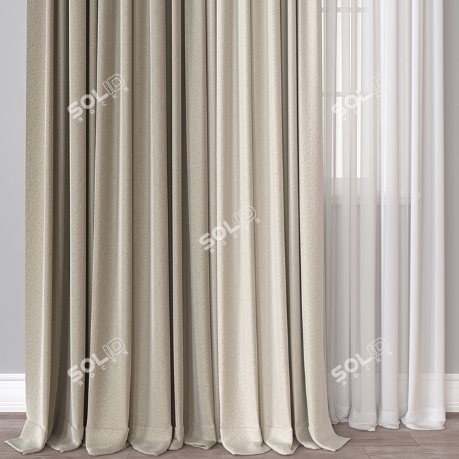 860 Curtain Model Export 3D 3D model image 3