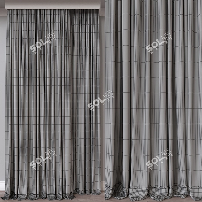 860 Curtain Model Export 3D 3D model image 4