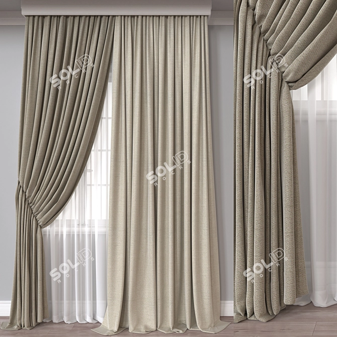 Versatile 3D Curtain Model. 3D model image 1