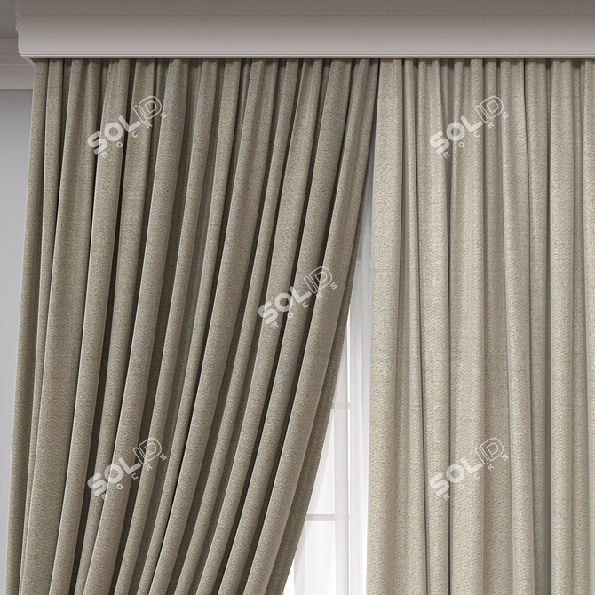 Versatile 3D Curtain Model. 3D model image 2