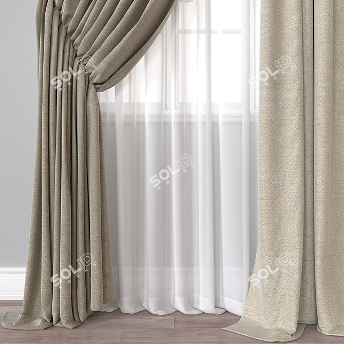 Versatile 3D Curtain Model. 3D model image 3