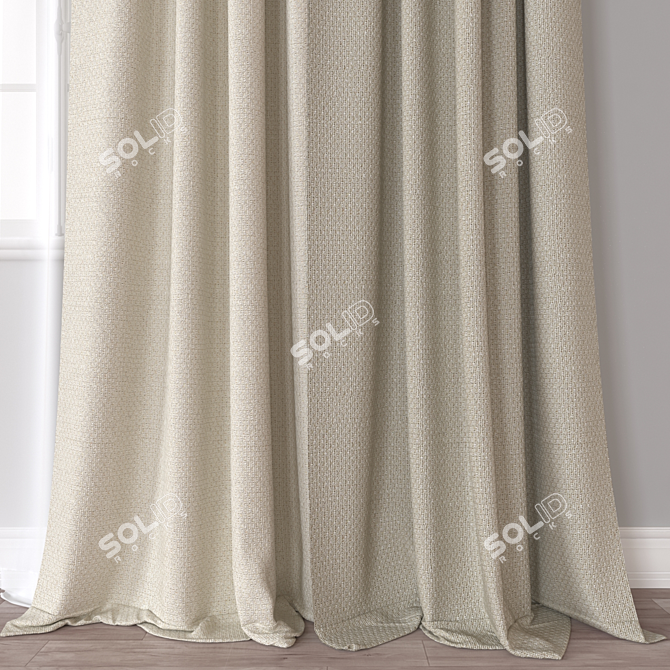 Modern Vray-Ready Curtain 3D Model 3D model image 2