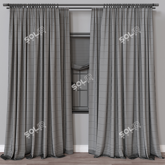 Modern Vray-Ready Curtain 3D Model 3D model image 4