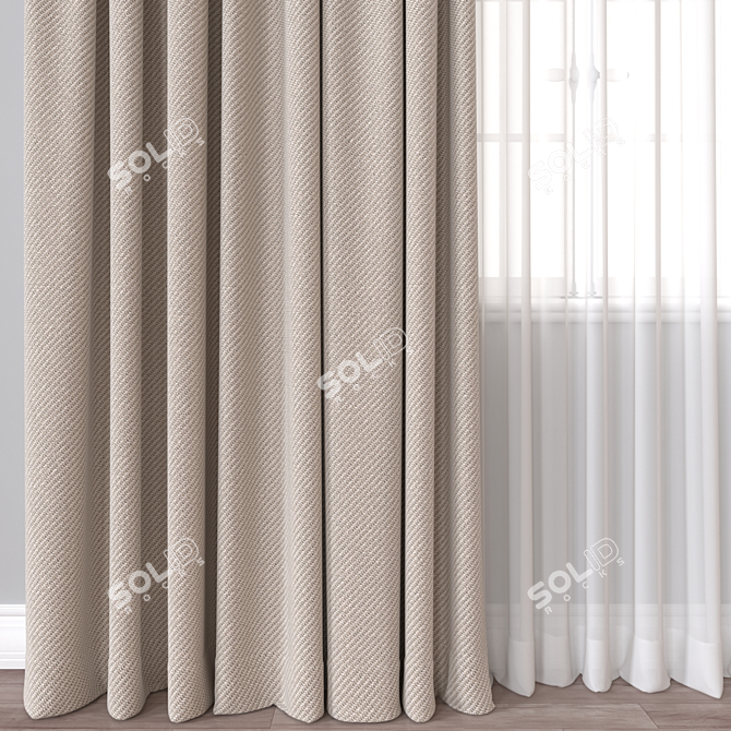 Dual-Render Curtain Model 866 3D model image 2