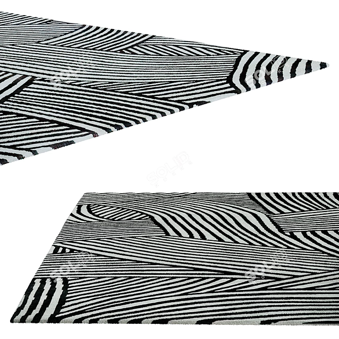 High-Quality Black Web Rug 3D model image 2