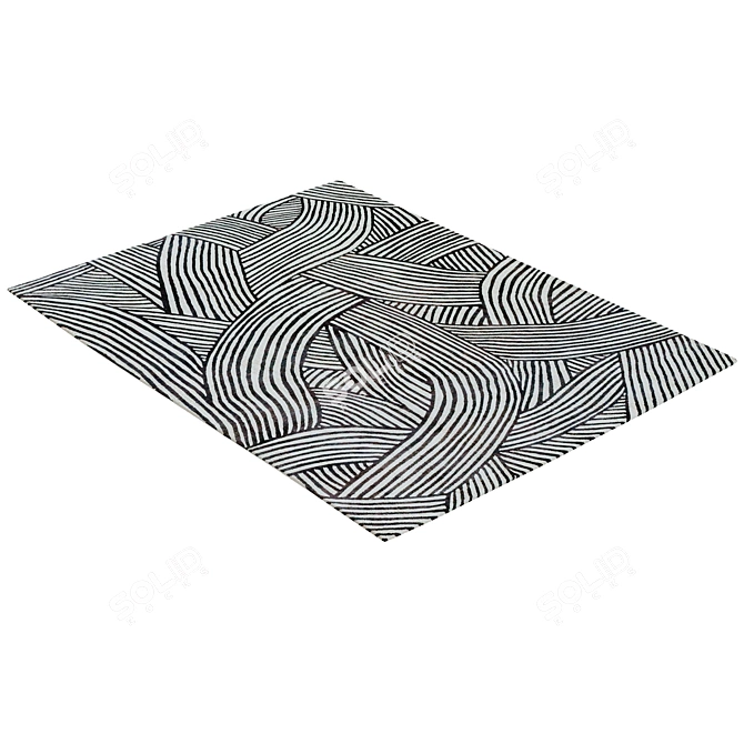 High-Quality Black Web Rug 3D model image 3